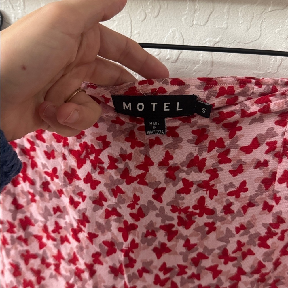 Motel Rocks BUTTERFLY Miniskirt Pink Red Side Zip Small - Picture 4 of 4